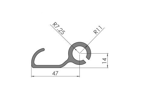 Infästningsprofil, L=3,3 m