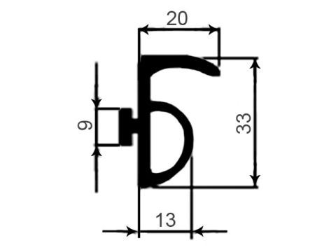 Door seal 33 x 20/13