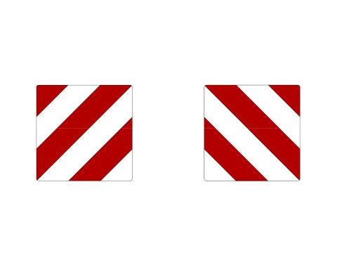 Klar/röd dekal par - reflektiv